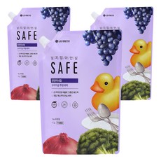 세이프 천연미네랄 주방세제 오리지널 리필, 1L, 3개