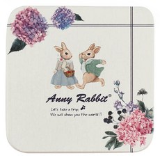 Anny Rabbit 安妮兔 珪藻土杯墊-繡球花-盒裝, 1入, 繡球花 白色
