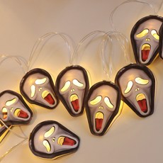 萬聖節LED裝飾燈串DIY組 尖叫骷髏款, 1組, 黑+白