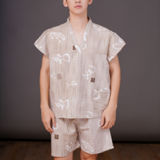 The Tok Tok 男士精美浴袍, 灰色字母, 1個