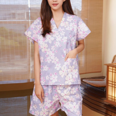 더톡톡 여성용 예쁜 샤워가운, 회색 모란, 1개