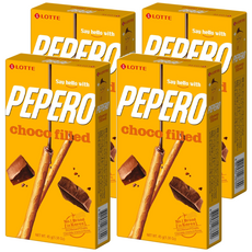 PEPERO 巧克夾心棒, 45g, 4盒