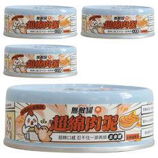 ParkCat 貓樂園 無敵罐超棉肉泥主食貓罐, 80g, 4個, 鮮燉雞 + 鮮鵪鶉