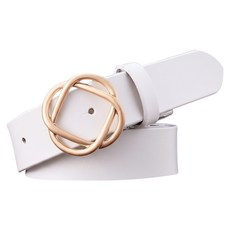 本革職人 真皮鏤空金屬交錯花型設計扣頭釘扣式皮帶