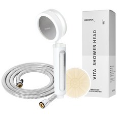 KOXINA 維他命C過濾蓮蓬頭無香味+銅製淋浴軟管 2m, 1套, 白色