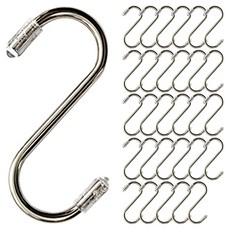리빙홈디테일 스테인레스 S자 고리 캡형 7cm, 36개