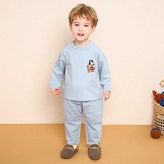 mollimelli 兒童用 Lazy Puppy 保暖室內家居服套裝