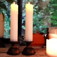 LED復古蠟燭燈台 需裝電池, 2個, 淺褐色