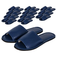 DAYOFF 素色皮革室內拖鞋, 藍色, 24組