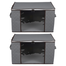 comet 布質棉被收納袋 60L, 灰色, 2個