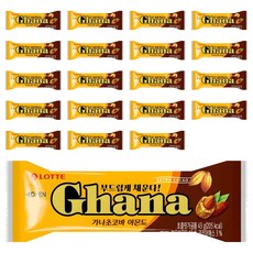 LOTTE 樂天 Ghana 加納 巧克力杏仁棒, 43g, 20條