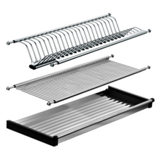 雙層不鏽鋼櫥櫃瀝水碗盤收納支撐架 中(62 x 22cm), 2層, 單一顏色, 1組