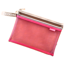 JACOO 收納整理袋 粉色 網狀透氣設計 文具化妝品收納袋, B6, 1個