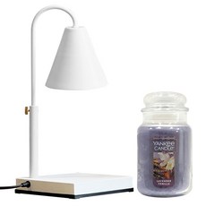 Abest 定時器高度可調暖器 + 洋基蠟燭大號薰衣草香草套裝, 白色（暖色）