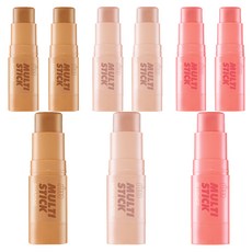 i'm meme 多功能棒3秒全臉修容冷色調修容 7g+腮紅 7g+打亮 7g組, 古銅色(修容棒)+玫瑰粉色(腮紅棒)+香檳金色(打亮棒), 3組