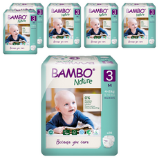 Bambo Nature 伴寶樂 Green黏貼型尿布, M, 168片