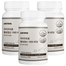 LIFETOCOL 活性葉酸錠 1000, 60顆, 18g, 3罐