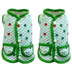 SassyDog 格紋馬甲 菱格, 綠色, 2件