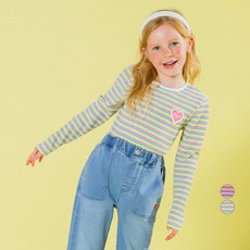 ILoveJ 女童 Dream On 條紋羅紋T恤