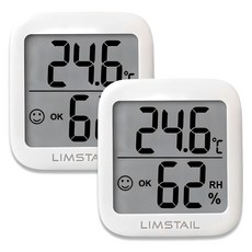 LIMSTAIL 數位溫濕度計, 白色, 2個
