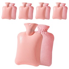 Bargel 指壓型熱敷暖水袋 粉紅色 1L+保護套組, 5個