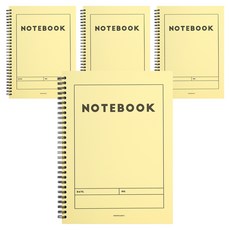 POPO FANCY 精裝重點彩色筆記本, 黃色, 4本