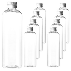 Glassdomae AT500 透明28 飲料容器 鋁製銀蓋, 500ml, 9個