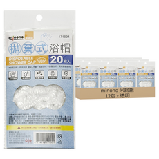 minono 米諾諾 拋棄式浴帽 171991 23cm 20個, 透明, 12包
