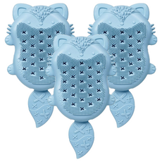 b.box 狐狸多功能沐浴刷，柔軟矽膠刷毛，含海綿, 藍色, 1個, 3個