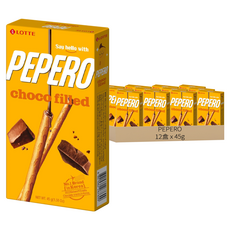 PEPERO 巧克夾心棒, 45g, 12盒