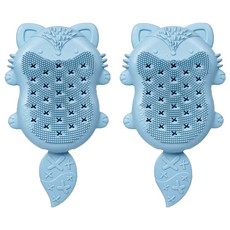 b.box 狐狸多功能沐浴刷，柔軟矽膠刷毛，含海綿, 藍色, 1個, 2個