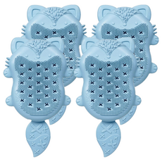 b.box 狐狸多功能沐浴刷，柔軟矽膠刷毛，含海綿, 藍色, 1個, 4個