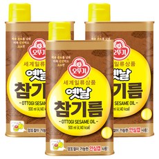 OTTOGI 不倒翁 Yetnal 古早味芝麻油 500ml，100%純芝麻油，按壓式設計, 3瓶