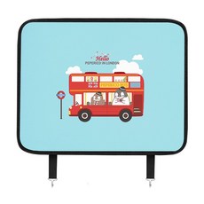 印花汽車座椅防踢墊, 公車企鵝款, 1入