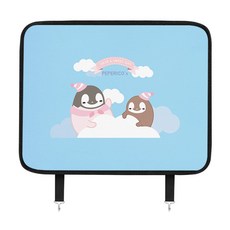 印花汽車座椅防踢墊, 雲朵企鵝款, 1入