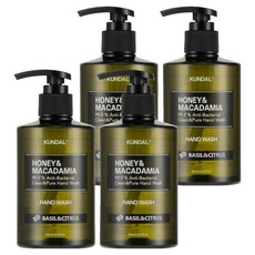 쿤달 클린 앤 퓨어 아로마에디션 핸드워시 바질앤시트러스향, 258ml, 4개