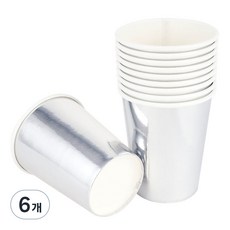 메탈릭 파티컵 실버 240ml, 10개입, 6개