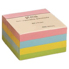 Angusina 安格希娜 便利貼 76 x 76mm 無線內頁, 1包, 400張, 黃色/藍色/粉紅色/淺綠色