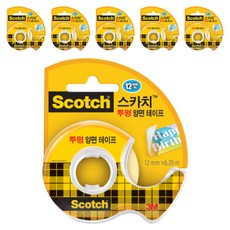 3M Scotch 透明雙面膠帶座 136, 透明, 6個