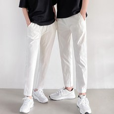 어나더디 남녀공용 면 스판 9부 밴딩 팬츠