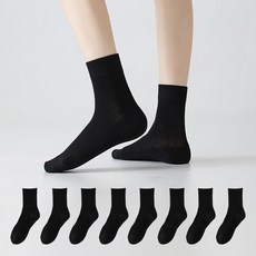 Everpick 女性網眼精梳棉吸汗透氣中筒襪 8雙