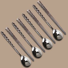 Williv 不銹鋼磨砂餐具套組直徑, 湯匙+筷子, 銀色