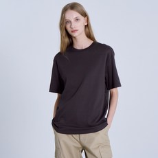 BASIC HOUSE 女款透氣40支棉寬版圓領短袖T恤 LATS0209