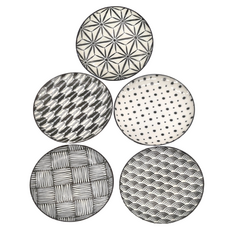 THE MODERN JAPANISM 日本美濃燒 麵包盤組(5件式), 5件組麵包盤, 小紋, 1組