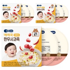 베베쿡 중기 한우사과죽 실온이유식 2p, 3개, 220g, 혼합맛(한우/사과)