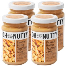 오넛티 100% 땅콩버터 오리지널, 230g, 4개