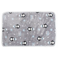 法蘭絨寵物毛毯 呆萌企鵝, 灰色, 1條