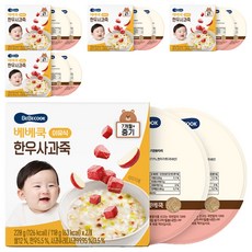 베베쿡 중기 한우사과죽 실온이유식 2p, 5개, 220g, 혼합맛(한우/사과)