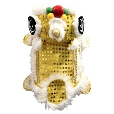 SassyDog 寵物服飾 舞獅 變裝外套, 金色, 1件