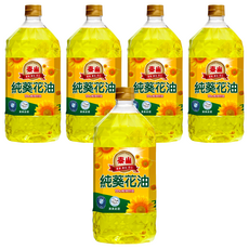 泰山 純葵花油，89%不飽和脂肪酸，耐高溫220°C，富含維生素E, 2L, 5瓶